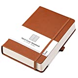 AHGXG Lined Journal Notebook - 320 Numbered Pages A5 College Ruled Notebook Thick Journal for Writing, 100gsm Lined Paper, Leather Hardcover, for Women Men Work Office School，5.75'' X 8.38''-Brown