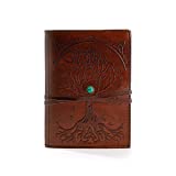 Komal's Passion Leather Leather Journal Refillable Lined Paper Tree of Life Handmade Leather Journal/Writing Notebook Diary/Bound Daily Notepad for Men&Women Medium,Writing pad Gift for Artist,Sketch