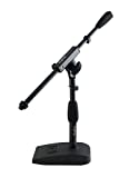 Gator Frameworks Short Weighted Base Microphone Stand with Soft Grip Twist Clutch, Boom arm, and both 3/8' and 5/8' Mounts; Base Dimensions - 4.5' X 8' (GFW-MIC-0821)