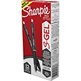 Sharpie S-Gel, Gel Pens, Bold Point (1.0mm), Black Ink Gel Pen, 12 Count
