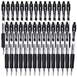 Gel Pens, 30 Pack Black Gel Pen Fine Point, Retractable Gel Ink Rollerball Pens for Smooth Writing (0.7mm)