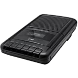 Coby CVR22 Portable Cassette Player and Tape Cassette Recorder with Built-in Microphone, Built-in handle, and One-Touch Recording with Automatic Stop - Black