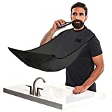 Beard King Beard Bib Apron for Men - the Original Cape As Seen on Shark Tank, Mens Hair Catcher for Shaving, Trimming - Grooming Accessories & Gifts for Dad or Husband - 1 Size Fits All, BLACK
