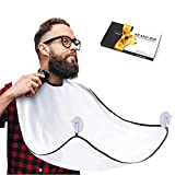 Beard Bib, Beard Catcher, Men's Non-Stick Material Beard Apron, for Styling and Trimming, One Size Fits Everyone (White)