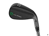 Lucky Wedges Black 52 Degree Approach Wedge - 8 Degrees Bounce, 35.25' Regular Flex Steel Shaft, Forged Soft Carbon Steel, Right Handed, Soft Grips