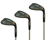 LAZRUS Premium Forged Golf Wedge Set for Men - 52 56 60 Degree Golf Wedges + Milled Face for More Spin - Great Golf Gift (Black, 3 Wedges (52,56,60)