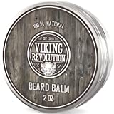 Viking Revolution Beard Balm - All Natural Grooming Treatment with Argan Oil & Mango Butter - Strengthens & Softens Beards & Mustaches - Citrus Scent Leave in Conditioner Wax for Men - 1 Pack