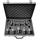 PYLE-PRO Pyle 7-Piece Wired Dynamic Kit-Kick Bass, Tom/Snare & Cymbals Microphone Set-for Drums, Vocal, & Other Instrument-Complete with Thread Clip, Inserts, Mics Holder & Case-PDKM7