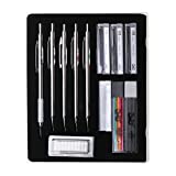 Mr. Pen- Metal Mechanical Pencil Set with Lead and Eraser Refills, 5 Sizes, 0.3, 0.5, 0.7, 0.9, 2mm, Drafting, Sketching, Architecture, Drawing Mechanical Pencils, Metal Mechanical Pencils