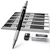 Nicpro 2.0 mm Mechanical Pencil Set, Artist Metal Lead Holder Carpenter pencils with Graphite Lead Refill HB, 2H, 4H, 2B, 4B, Eraser, Sharpener for Draft Drawing, Writing, Shading, Art Sketching