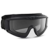 Xaegistac Airsoft Goggles, Tactical Safety Goggles Anti Fog Military Eyewear with 3 Interchangable Lens for Paintball Riding Shooting Hunting Cycling (Black)