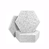 DEKIRU 12 Pack Acoustic Panels Hexagon Sound Proof Padding, 14 X 13 X 0.4 Inches Sound dampening Panel Used in Home & Offices (Grey)