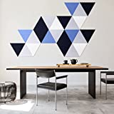 PHATWOLF 24 Pack Triangle Acoustic Panels for Soundproofing & Sound Dampening, High Density Decorative Sound Absorbing Panel for Wall, Home, Office & Studio Acoustic Treatment (Navy White Gray Blue)