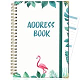 Simplified Greenery Address and Password Book with Alphabetical Tabs-Sturdy Spiral-Bound Address and Telephone Book incl. Address Info, Contact and Phone Areas