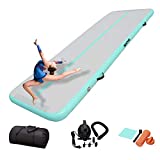 Air Tumbling Mat Tumble Track,10ft Inflatable Gymnastics Air Mat for Gymnastics Training/Home Use/Cheerleading/Yoga/Water