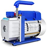 GYZJ 3.5 CFM Rotary Vane Vacuum Pump for HVAC/AC Refrigerant Recharging, Single Stage,1/4HP, 1/4' Flare, for Wine Degassing, Food Processing W/200ml Free Oil