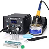 YIHUA 939D+ Digital Soldering Station, 75W Equivalent with Precision Heat Control (392°F to 896°F) and Built-in Transformer. ESD Safe, Lead Free with °C/°F display (Black)