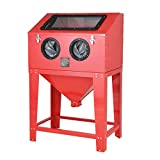 Oarlike Bench Top Abrasive Blast Cabinet with Glass Viewing Windows for Rust Grime Paint Removing/Various Media Compatible Pressure Floor Sandblaster Cabinet 90 Gallon