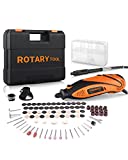 ENGINDOT Rotary Tool Kit with Keyless Chuck, 6 Variable Speed, 10000 - 32000 RPM, 107pcs Accessories, Flex Shaft, for Cutting, Engraving, Drilling, Sanding, Polishing, Great for DIY Crafts