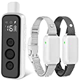 Bousnic Dog Shock Collar for 2 Dogs - ( 8-120lbs) Waterproof Rechargeable Electric Dog Training Collar with Remote for Small Medium Large Dogs with Beep Vibration Safe Shock Modes