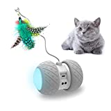 PetDroid Cat Toys for Indoor Cats,Interactive Cat Toys Attached with Feathers/Birds/Mouse Toys for Cats/Kitten Toys,Large Capacity Battery/All Floors Available (Cat Feather Toys)