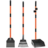 ROIUBPO Pooper Scooper, Detachable Long Handle Dog Poop Scooper with Heavy Duty Metal Rake, Tray & Spade, Durable Pooper Scooper for Large Medium Small Dogs, Great for Lawn, Grass, Dirt, Gravel