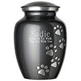 Best Friend Services Ottillie Paws Series Pet Urn with Personalized Engraving (Slate, Vertical, Pewter, Large)