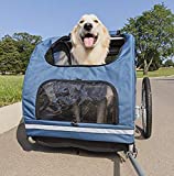 PetSafe Happy Ride Steel Dog Bicycle Trailer - Durable Frame - Easy to Connect and Disconnect to Bikes - Includes Three Storage Pouches and Safety Tether - Collapsible to Store - Large