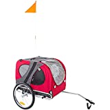 Lucky Dog Red Pull-Behind Dog Bicycle Trailer Pet Carrier