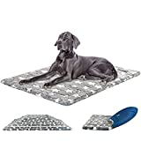KROSER Pet Bed Mat 24'/30'/36'/42'/48'/54' Reversible Mat (Warm&Cool) Stylish Dog Bed High Density Foam Machine Washable Crate Pad for Dog Cat 25lbs-130lbs