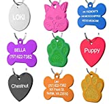 Pet ID Tag Custom for Dog Cat Personalized | Many Shapes and Colors to Choose from | Made in USA | Strong Anodized Aluminum (Bone Blue, Small)