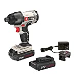 PORTER CABLE 20V MAX* 1/4 in. Cordless Impact Driver Kit, Hex Head, Compact (PCC641LB)