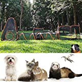 KUCDBUN Outdoor Cat Enclosure, 4 in 1 Cat Playpen, Portable Large Cat Tent and Cat Tunnel for Pet Cats Puppy Rabbit Guinea Pigs Ferret, Small Animal Playpen