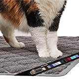 Gorilla Grip Thick Cat Litter Trapping Mat, 35x23, Less Waste, Traps Mess from Box for Cleaner Floors, Stays in Place for Cats, Soft on Kitty Paws, Easy Clean, Large Size, Durable Backing, Gray