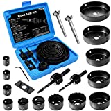 Hole Saw Set, 22PCS Hole Saw Kit with 13Pcs Saw Blades Gifts for Men, General Purpose 3/4' to 5' (19mm-127mm) Hole Saw, Mandrels, Hex Key with Storage Box, Ideal for Soft Wood, PVC Board