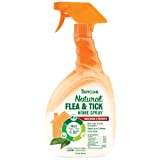 TropiClean Natural* Flea & Tick Home Spray For Dogs, 32oz - Essential Oils Kill Fleas Naturally on Carpet, Furniture, & Bedding — Suitable for use in Homes with Dogs & Cats — Made in the USA