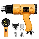 SEEKONE Heat Gun 1800W Heavy Duty Hot Air Gun Kit Variable Temperature Control with 2-Temp Settings 4 Nozzles 122℉~1202℉（50℃- 650℃）with Overload Protection for Crafts, Shrinking PVC, Stripping Paint
