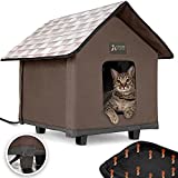 FURHOME COLLECTIVE Heated Cat Houses for Indoor Cats, Elevated, Waterproof and Insulated - A Safe Pet House and Kitty Shelter for Your Cat or Small Dog to Stay Warm & Dry.