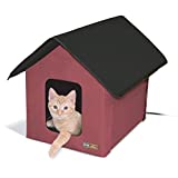 K&H Manufacturing Outdoor Kitty House, 18 x 22 x 17-Inches, Heated - Barn Red/Black