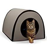 K&H Pet Products Thermo Mod Kitty Shelter Waterproof Outdoor Heated Cat House Gray 21 X 14 X 13 Inches