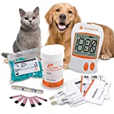Blood Sugar Glucose Monitor System Calibrated for Dogs and Cats - Kit with Glucometer- Accurate Diabetes Testing 2 Calibrated Code-Chips - 50 Diabetic Test Strips, Lancets, Logbook