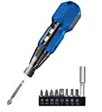 Intsun Electric Screwdriver Cordless 900mAh Rechargeable Screwdriver with Dual Heads Bit, Extension Rod, 8 Bits and USB Cable, 4N.m Electric Torque, LED Light, Forward and Reverse Rotate
