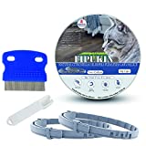 Flea and Tick Collar for Cats, Natural and Safe Flea and Tick Collar for Cats, 2×8 Months Protection, Waterproof, One Size Fits All, 2-Pack, Free Comb and Tick Removal Tool!