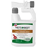 Vet's Best Flea and Tick Yard and Kennel Spray | Yard Treatment Spray kills Mosquitoes, Fleas, and Ticks with Certified Natural Oils | Plant Safe with Ready-to-Use Hose Attachment | 32 Ounces