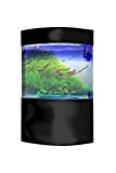 Penn-Plax Water World Luxury Large Bow Front Acrylic Aquarium with Built-in Stand and Storage Top (LM2) – 360° View – Great for Freshwater and Saltwater Fish – 58 Gallons