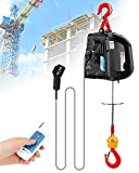 NEWTRY 3 in 1 Electric Hoist Winch 1,100lb Wireless Remote Control, Cable Remote Control, 110/120 Volt Portable Power Electric Hoist, Vertically & Horizontally, Lift 16ft/min
