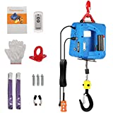 DIYAREA 3 in 1 Electric Hoist, 1100lbs Portable Electric Winch, 1.5KW Power Winch Crane with Wire and Wireless Remote Control, Overload Protection 25ft Lifting Height for Lifting Towing 110V