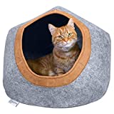 Kitty City Felt Round Bed, Warm and Cozy cat Bed, Gray