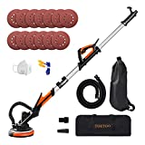 Drywall Sander, TOKTOO Electric Drywall Sander with Vacuum Attachment, 13 Sanding Discs, LED and 6 Variable Speed, Extendable Handle and Carrying Bag