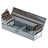 COMOWARE Cobalt Drill Bit Set- 115Pcs M35 High Speed Steel Twist Jobber Length for Hardened Metal, Stainless Steel, Cast Iron and Wood Plastic with Metal Indexed Storage Case, 1/16' - 1/2'